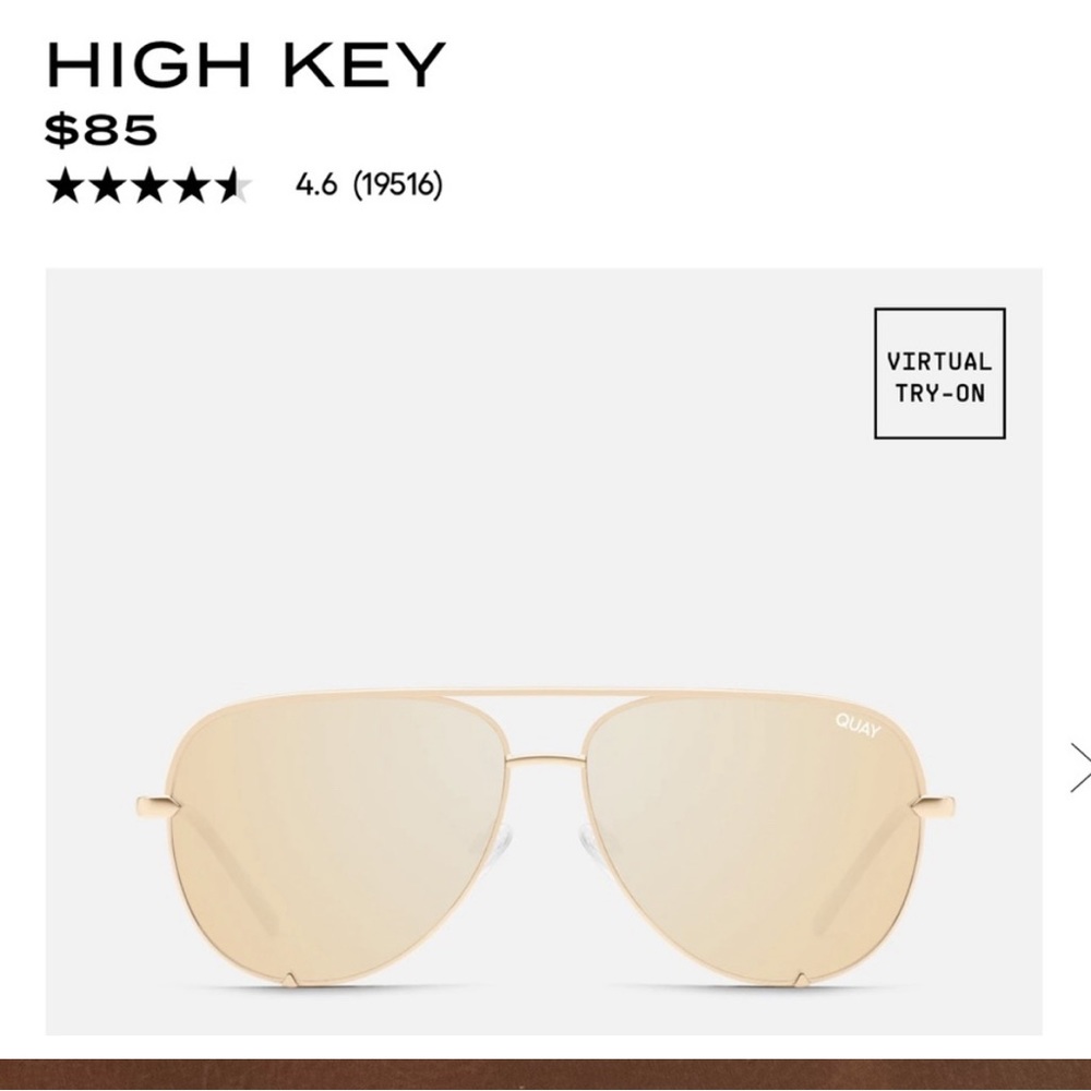 Quay High Key Gold Aviators